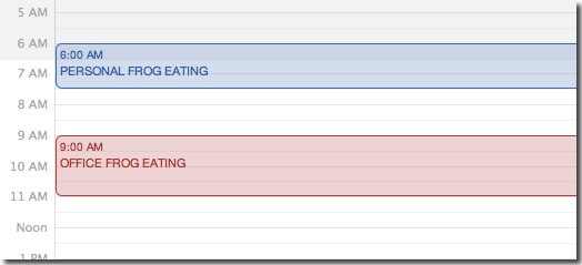 My frog eating schedule for personal and office job.