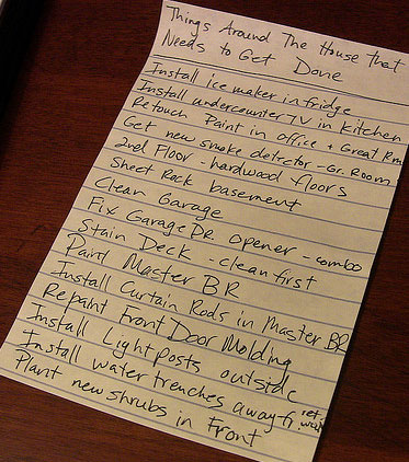 Home Task List Home Task List