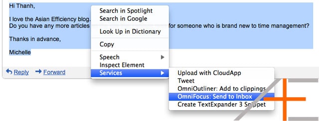 Send to Omnifocus Inbox Send to Omnifocus Inbox
