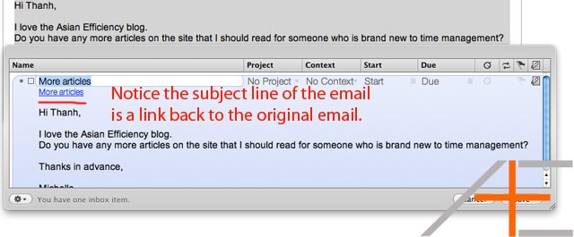 Email in Omnifocus quick entry box Email in Omnifocus quick entry box