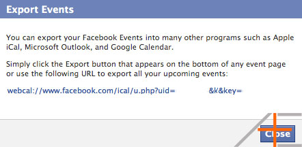 Facebook Webcal URL Facebook Webcal URL
