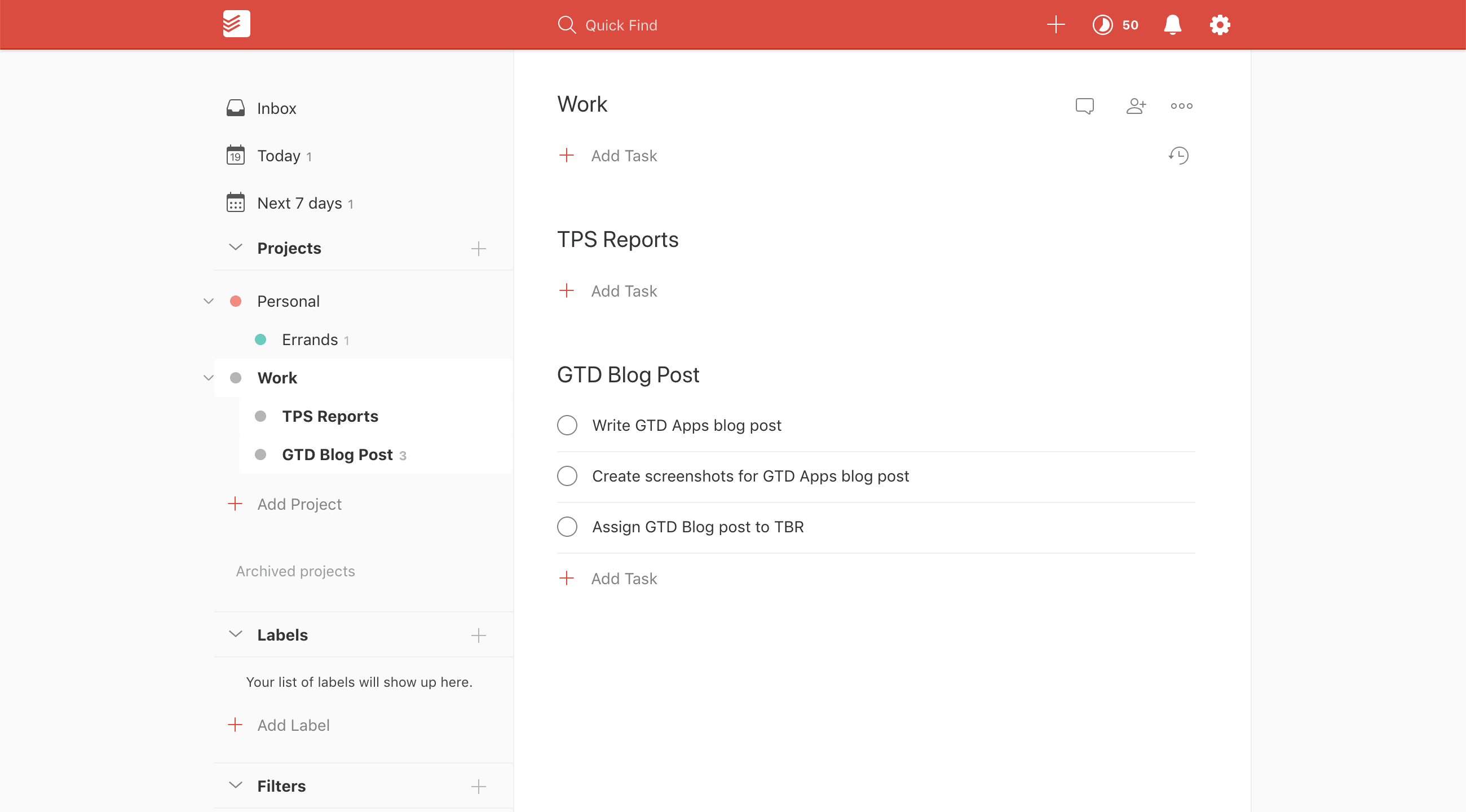 Todoist app for android