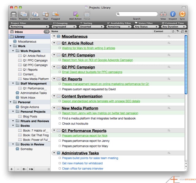 OmniFocus Series Tom Jenkins Initial Data Set OmniFocus Series Tom Jenkins Initial Data Set