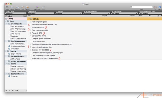 OmniFocus: Tom's Personal Inbox