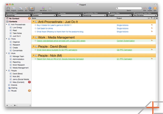 OmniFocus: Tom Jenkins' Flagged Perspective