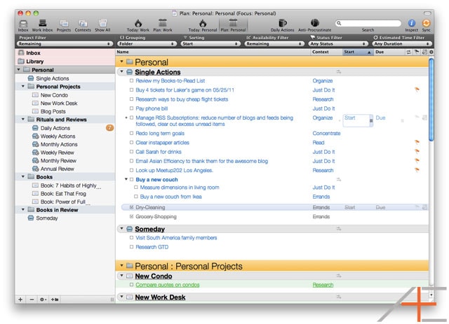 OmniFocus Workflow: Tom Jenkins' Personal Planning View