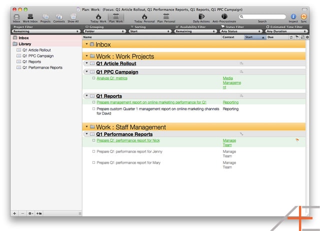 OmniFocus Advanced: Focus Selected