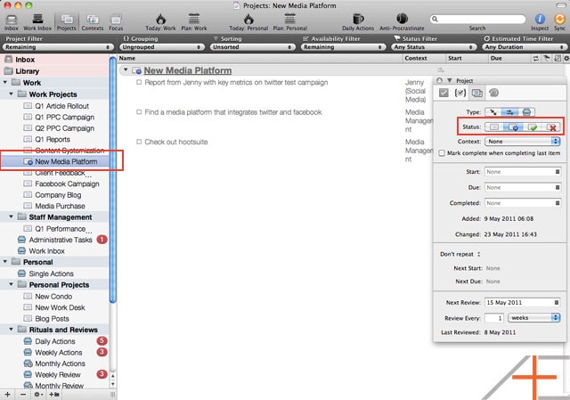 OmniFocus Advanced: Project Statuses