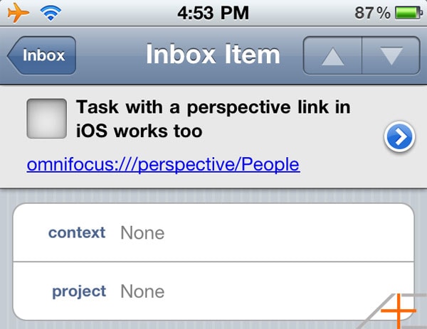Perspective links on iPhone