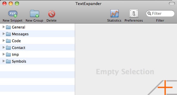 textexpander folders