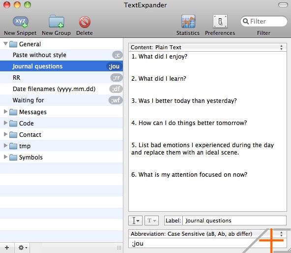 textexpander journal