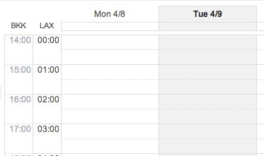 Google Calendar time zone support