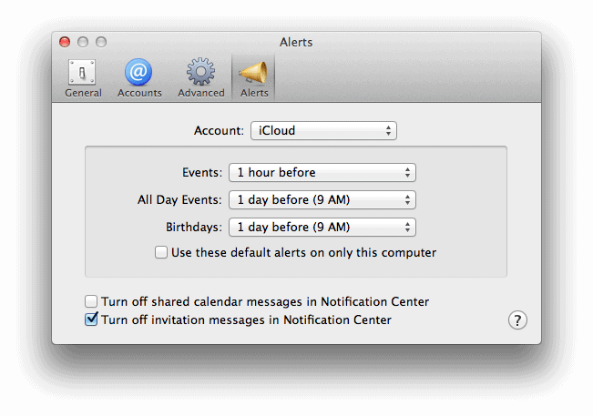 OS X Calendar Alerts