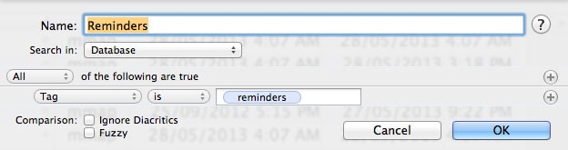 Reminders Smart Search Setting
