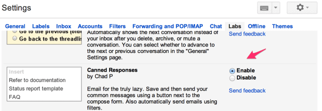 Canned Responses in Gmail