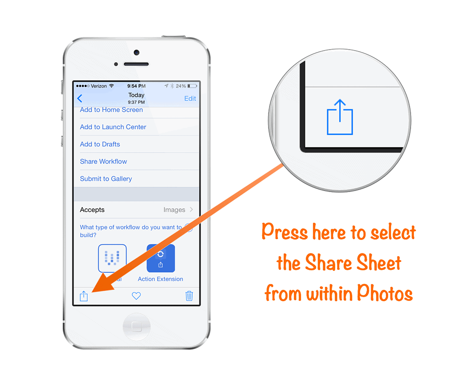 Share Sheet icon in Photos