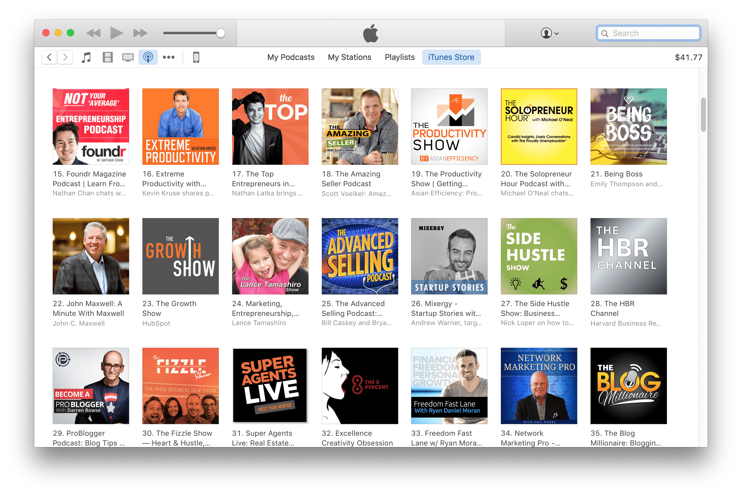 iTunes Top Podcasts