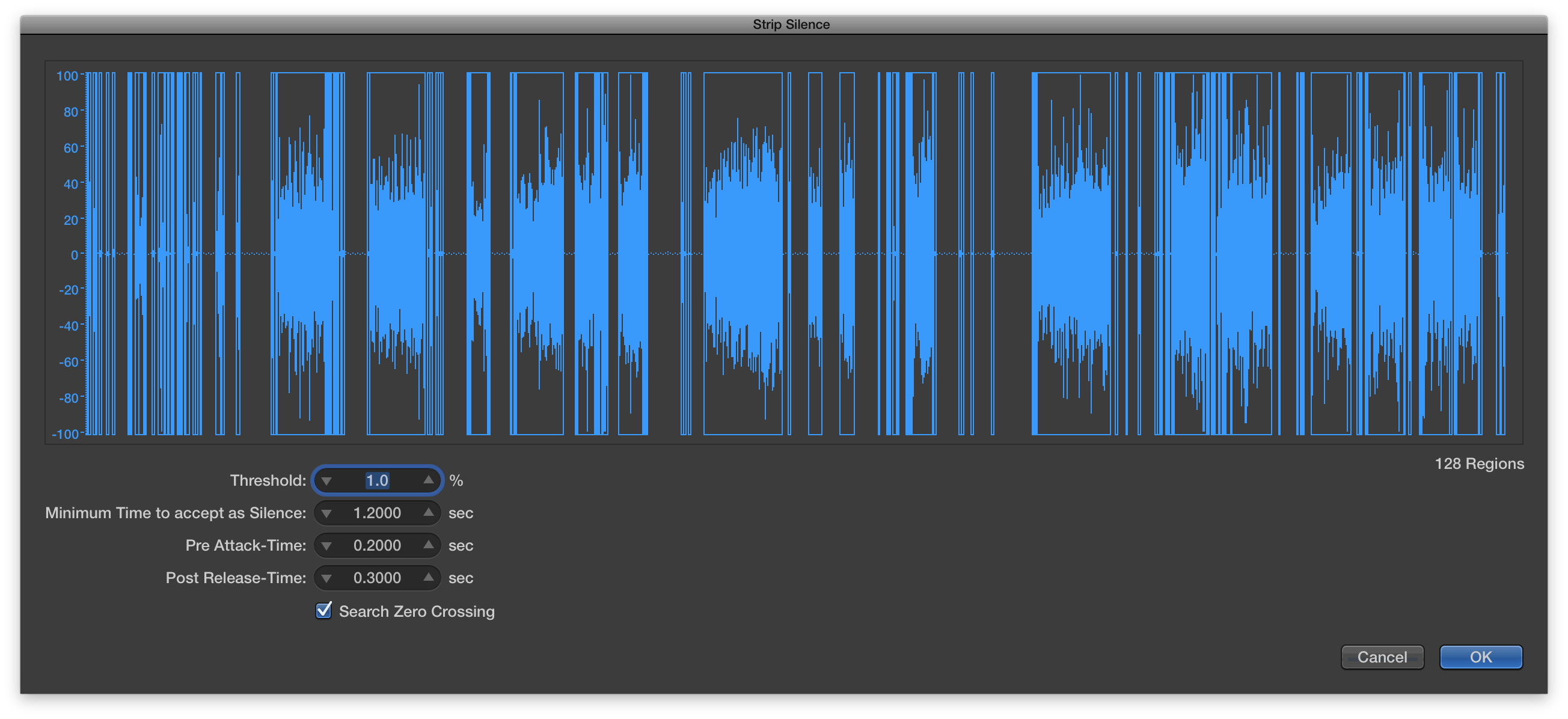 Logic Pro X - Strip Silence