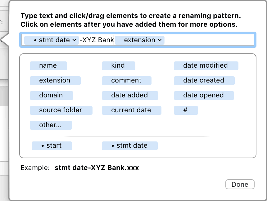 Hazel rename pattern