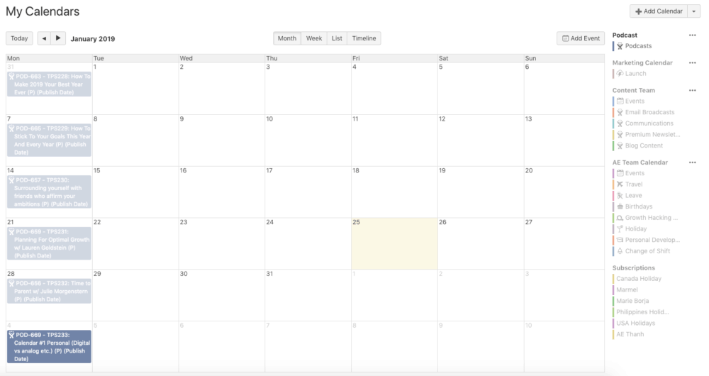 CF Podcast Only Calendar