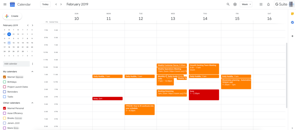 Work and Personal Calendar