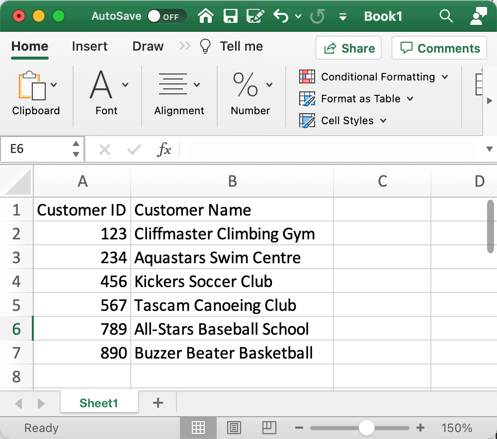 Hazel table list