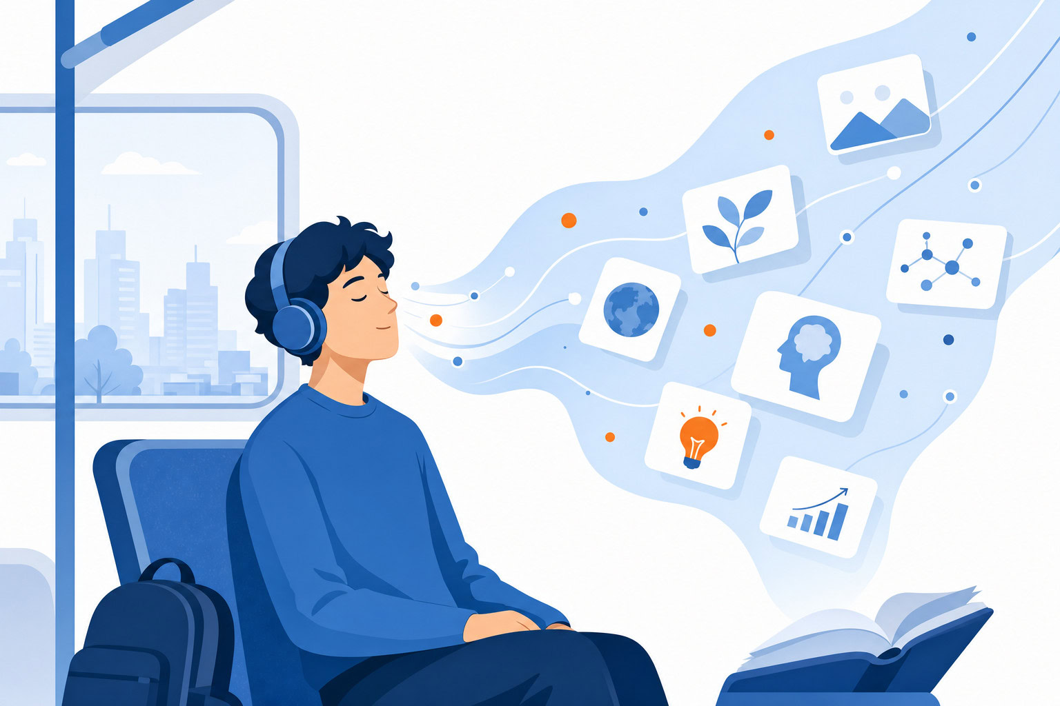 Supporting illustration for ai book summarizing