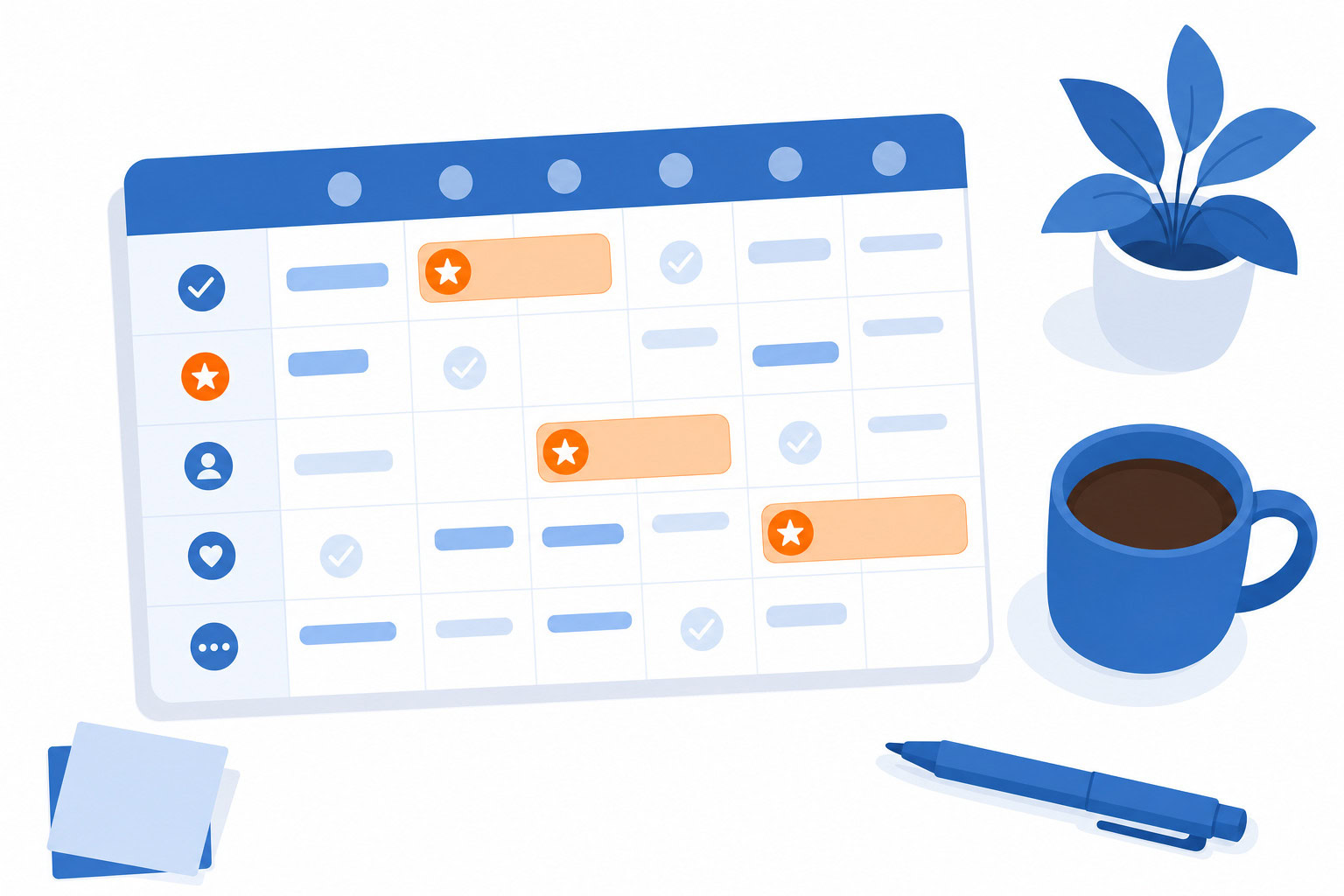 Supporting illustration for ai weekly planning templates