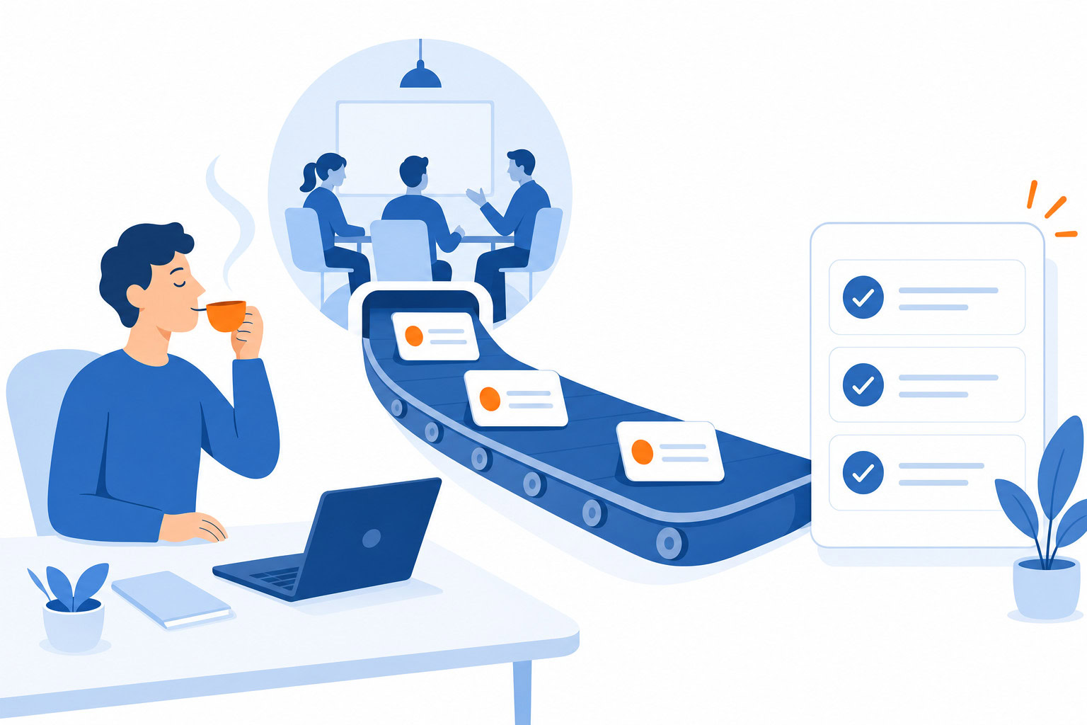 Supporting illustration for meeting action items automation