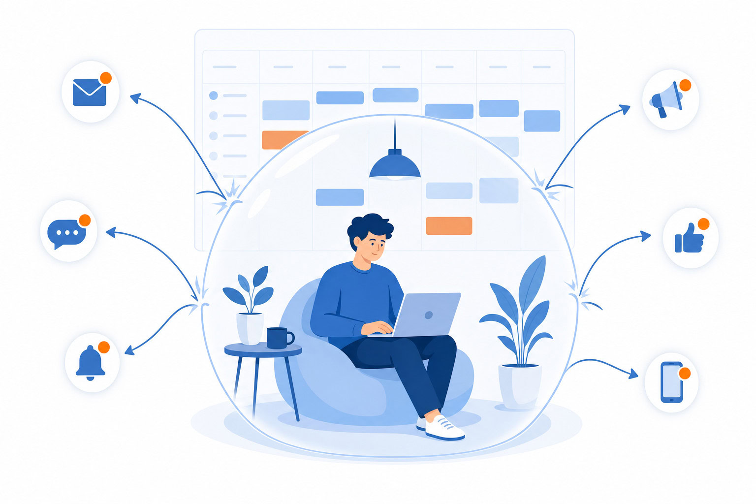 Supporting illustration for time block with ai